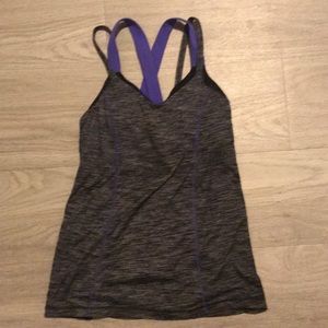 Lululemon gray workout top with built-in bra
